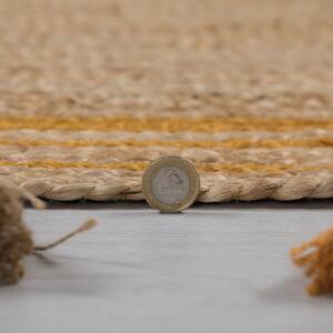 Hnedo-žltý jutový koberec Flair Rugs Istanbul, ⌀ 150 cm