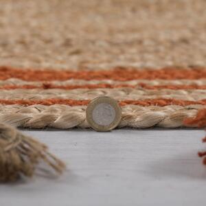 Hnedo-oranžový jutový koberec Flair Rugs Istanbul, ⌀ 150 cm