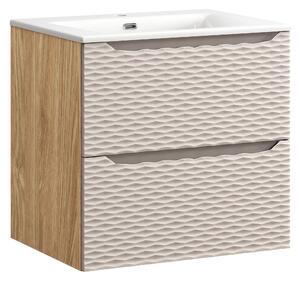 Comad Kúpeľňová skrinka s keramickým umývadlom Ocean Beige II 60 cm - béžová