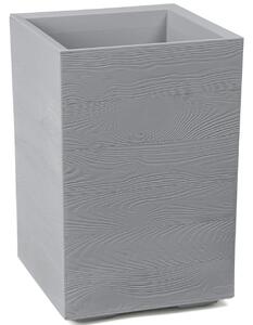 PLASTOVÝ KVETINÁČ NA KOLIESKACH BETONIQUE ECO 60X40X40 CM DREVENÝ DEKOR SIVÁ