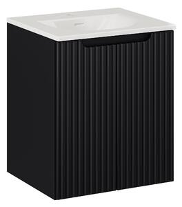 Comad Kúpeľňová skrinka s keramickým umývadlom Nova Black II 50 cm - čierna mat