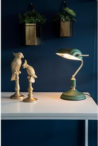 Zelená stolová lampa s detailmi v zlatej farbe Leitmotiv Bank