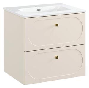 Comad Kúpeľňová skrinka s keramickým umývadlom Donna Sand 60 cm - béžový piesok