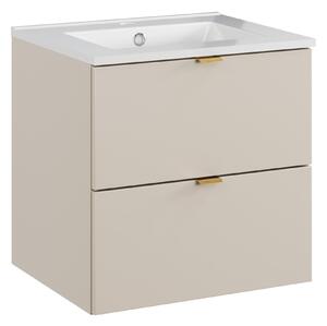 Comad Kúpeľňová skrinka s keramickým umývadlom Dalia Cashmere 50 cm - kašmír