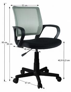Kancelárska stolička s podrúčkami Adra - sivá / čierna