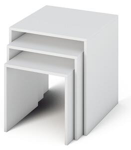 KONDELA Sipani New príručný stolík (3 ks) biela