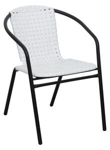 TEMPO Záhradná stolička, stohovateľná, biela / čierna, BERGOLA