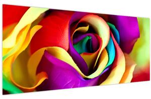 Obraz - Farebná ruža (120x50 cm)