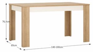 Rozkladací jedálenský stôl Leonardo LYOT03 - dub riviera / biela