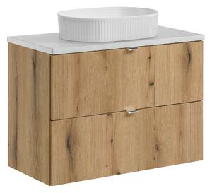 Comad Kúpeľňová skrinka s doskovým umývadlom SET-NOA B WHITE II 80 dub coast evoke/biela