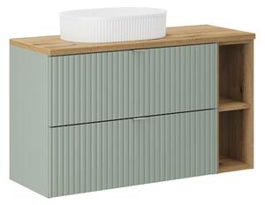 Comad Kúpeľňová skrinka s doskovým umývadlom SET-LRG B OAK 100 zelená/dub coast evoke