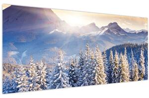 Obraz - Horská krajina v zime (120x50 cm)