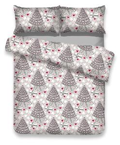 Flanelové obliečky s vianočným motívom na jednolôžko AmeliaHome Merry, 135 x 200 cm