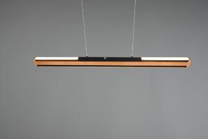 Trio 326610232 LED závesné stropné svietidlo Deacon 1x40W | 3200lm | 2700-6000K - nastaviteľná výška, pamäťová funkcia, stmievateľné, čierna, drevo