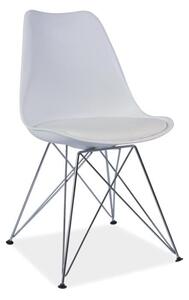 Jedálenská stolička Metal New - biela / chróm