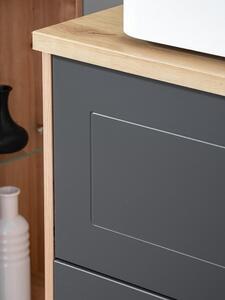 Comad Kúpeľňová skrinka pod umývadlo Madera Grey 60 grafit/dub artisan