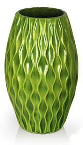 ARTEHOME Dekoratívna váza s geometrickým povrchom intenzívne zelená 40 cm