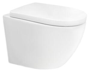 Mereo WC závesné kapotované, tiché splachovanie, RIMLESS, 495x360x370, keramické, vr. sedátka CSS115SN