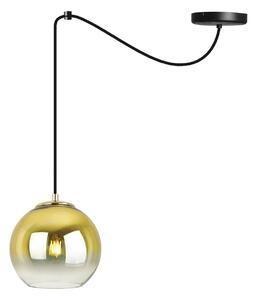 Závesné svietidlo Bergen Gold Spider, 1x zlaté/transparentné sklenené tienidlo (fi 15cm)