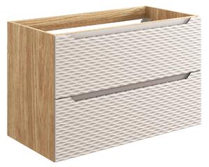 Comad Kúpeľňová skrinka pod umývadlo Ocean Beige 90 béžová/dub olejovaný