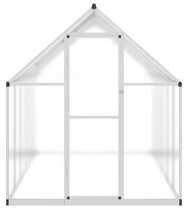 Skleník so základovým rámom strieborný 334x169x195 cm hliník