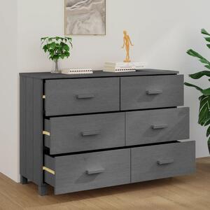 Komoda HAMAR, tmavosivá 113x40x80 cm, borovicový masív