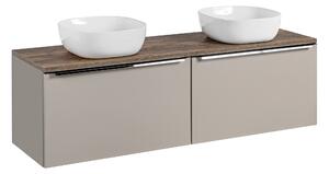 Comad Kúpeľňová skrinka s doskovými umývadlami set Santa Fe Taupe 160 sivohnedá/dub santa fe
