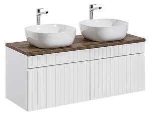 Comad Kúpeľňová skrinka s doskovými umývadlami set Iconic White 160 biela/dub santa fe