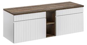 Comad Kúpeľňová skrinka pod doskové umývadlo set Iconic White 140 biela/dub sante fe vintage