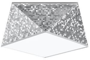 Stropné svietidlo Hexa, 1x sivé plastové tienidlo, (biely plast), (25 cm)