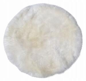 Koberec z ovčej kože kruh biely (Priemer 100 cm)