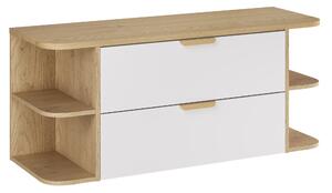 Comad Kúpeľňová skrinka pod doskové umývadlo set Aster White 120 biela/dub cremona