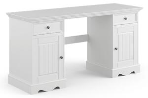 Písací stôl, borovica, farba biela, séria Belluno Elegante
