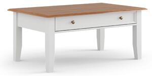 Konferenčný stolík, borovica, farba biela - dub, séria Belluno Elegante