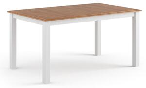 Stôl rozkladací, borovica, farba biela - dub, séria Belluno Elegante, rozmer 93/150-197 cm