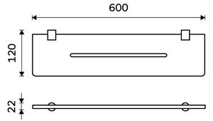 Nimco Polica IXI, 60 cm BORMO čierna - BRC X460-90