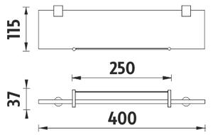 Nimco Polica s ohrádkou, 40 cm BORMO - BR 11091BX-40-26