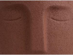 Hnedý keramický kvetináč PT LIVING Face, ø 12,5 cm