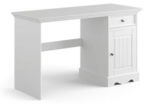 Písací stôl jednoduchý, borovica, farba biela, séria Belluno Elegante