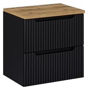 Comad Kúpeľňová skrinka pod doskové umývadlo Nova Black 60 čierna/dub coast evoke