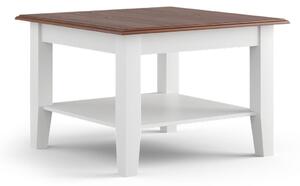 Konferenčný stolík malý, borovica, farba biela - orech, séria Belluno Elegante