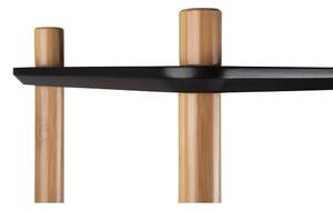Čierny regál s bambusovými nohami Leitmotiv Cabinet Simplicity
