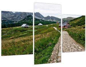 Obraz - Horská krajina s domčekmi (90x60 cm)