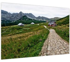 Obraz - Horská krajina s domčekmi (90x60 cm)