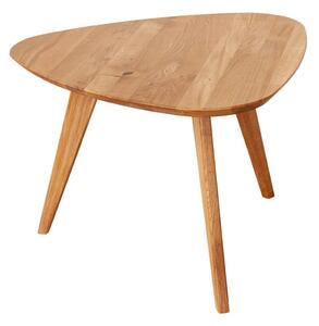Konferenčný stolík trojuholníkový, dub, farba prírodný dub, séria Orbetello, rozmer 67 x 68 cm