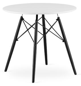 Biely jedálenský stôl s čiernymi nohami OSLO 80x80