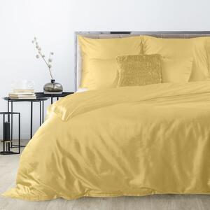 Horčicové posteľné obliečky NOVA z bavlneného saténu 140x200 cm, 70x90 cm