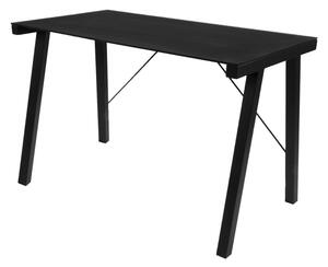 Dizajnový písací stôl Narges 125 cm, čierny sklenený