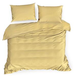 Horčicové posteľné obliečky NOVA z bavlneného saténu 140x200 cm, 70x90 cm