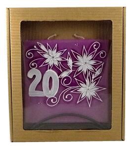 Sviečka k 20 narodeninám fialová darčekové balenie